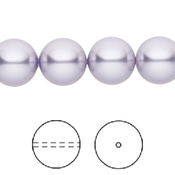 Pearl 100pk lavender, Swarovski® 12mm round 5810 image number 0