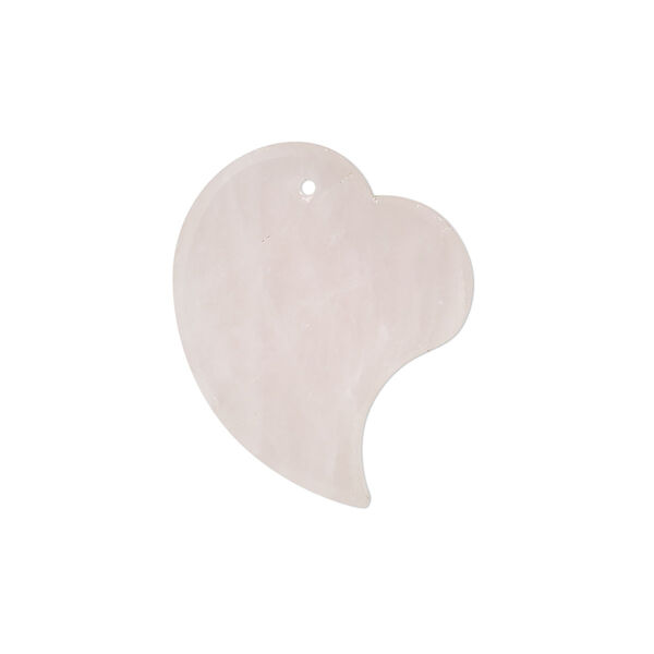 Rose quartz 1pkg1, hand-cut top-drilled flat heart drop 25x19mm image number 0