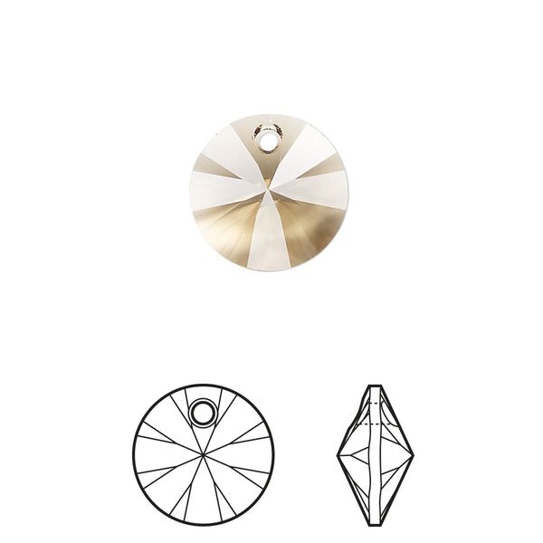 Drop 144pk light Colorado topaz, Swarovski® 12mm pendant mini disk 6428 image number 0