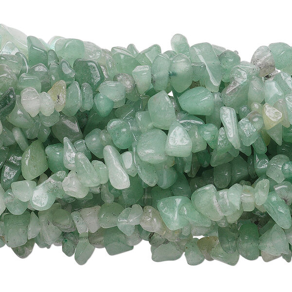 Green aventurine 1pkg10, chip bead natural 34 inch medium image number 0