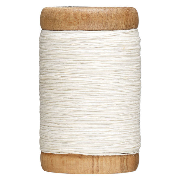 Thread, Hemptique®, linen, white, size 1mm 3-ply, 6.5-pound test. Sold per 381-foot spool. image number 0