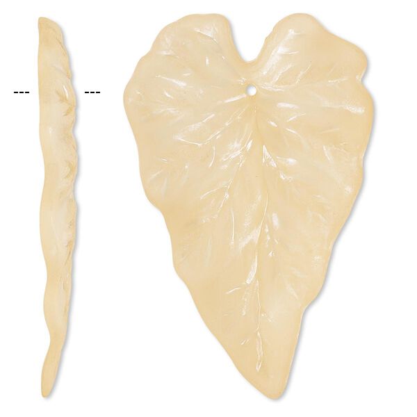 Focal, acrylic, frosted orange, 50x32mm leaf. Sold per pkg of 25. image number 0