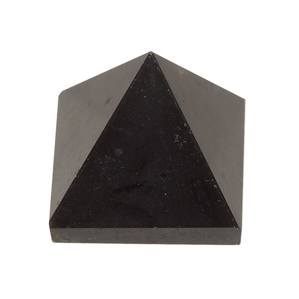 Black tourmaline 1pkg1, hand-cut undrilled pyramid gift natural C grade, 25-31mm image number 0