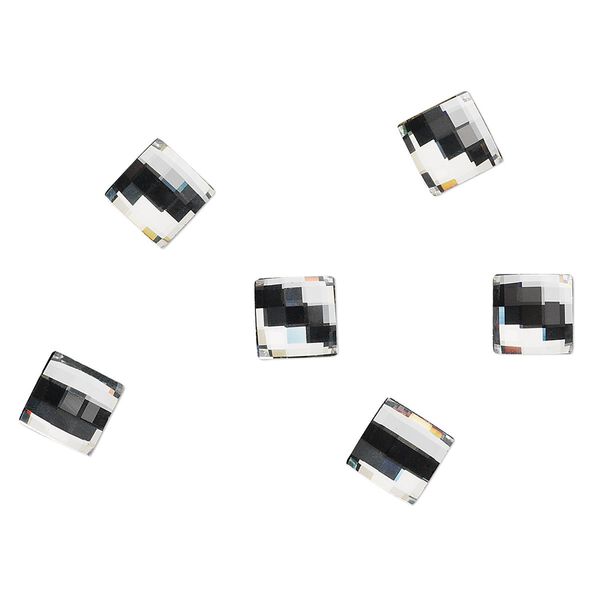 Flat back 6pk crystal foil back, Crystal Passions® 8mm chessboard 2493 image number 0