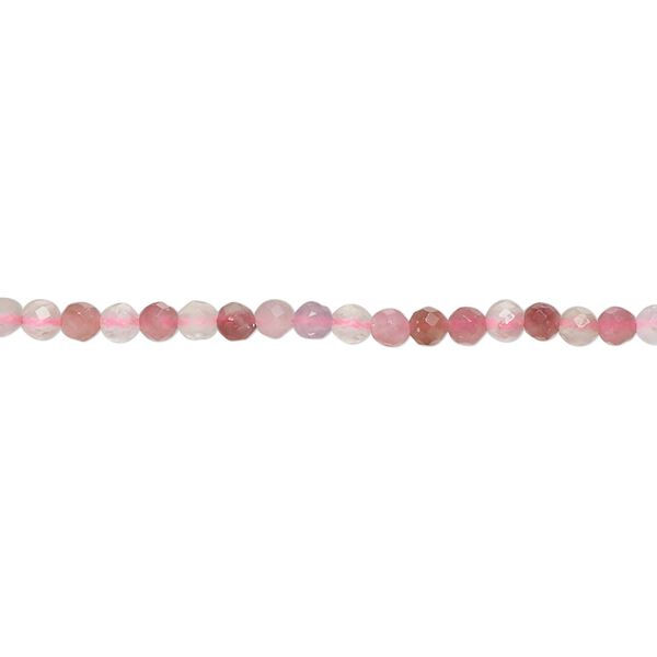 Tourmaline / pink tourmaline / quartz crystal 1pkg1, faceted round bead natural 15.5 inch 2.8-3.2mm image number 0