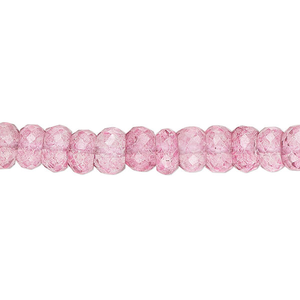 Quartz crystal 1pkg1, hand-cut faceted rondelle bead 13 inch 6x3mm-7x5mm image number 0