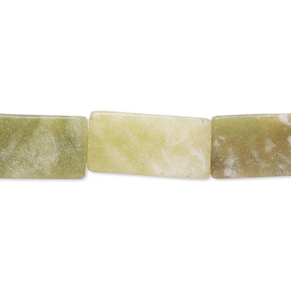 Antique new "jade" 1pkg1, flat rectangle bead natural 15 inch 16x9mm-22x10mm image number 0