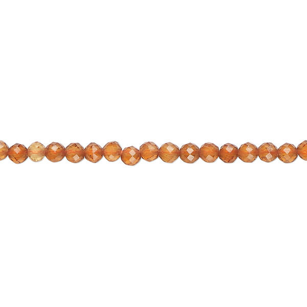 Spessartite garnet 1pkg1, faceted round bead natural 15.5 inch 2.8-3.2mm image number 0