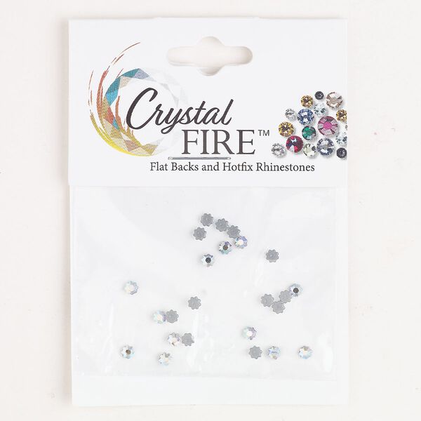 Flat back 24pk crystal AB foil back, Crystal Fire® 2.8-2.9mm hotfix flower SS10 image number 0