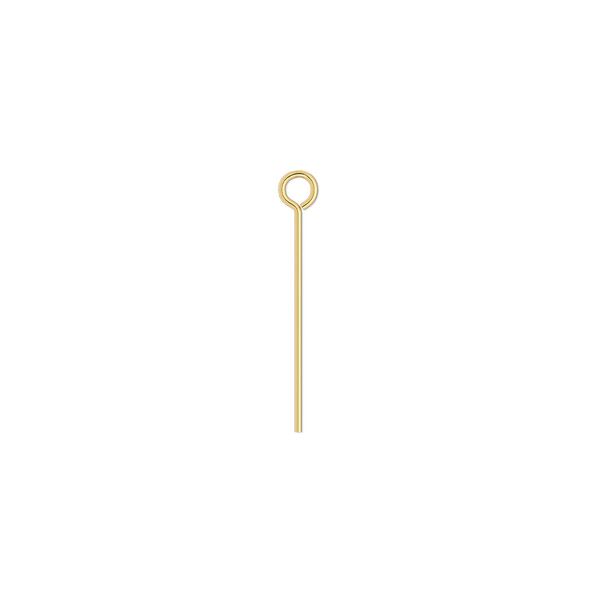 Eye pin, gold-plated brass, 3/4 inch, 24 gauge. Sold per pkg of 1,000. image number 0