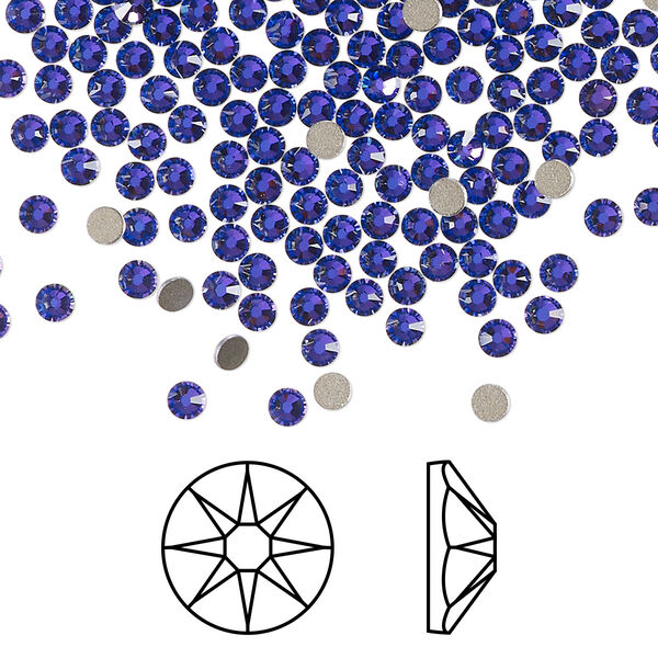 Flat back 1440pk crystal heliotrope foil back, Swarovski® 2.5-2.7mm rose round SS9 2058 image number 0