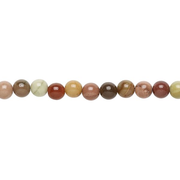 Imperial jasper 1pkg1, round bead natural 15.5-16 inch 4mm image number 0
