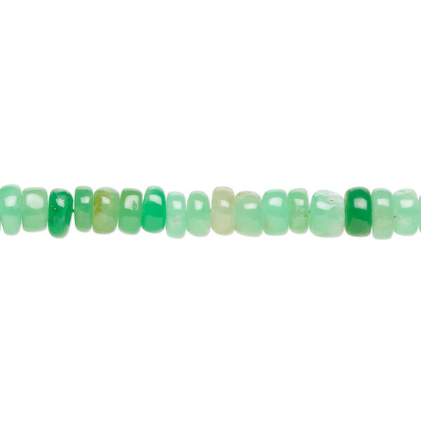 Chrysoprase 1pkg1, hand-cut rondelle bead natural 8 inch 5x2mm-6x3mm image number 0