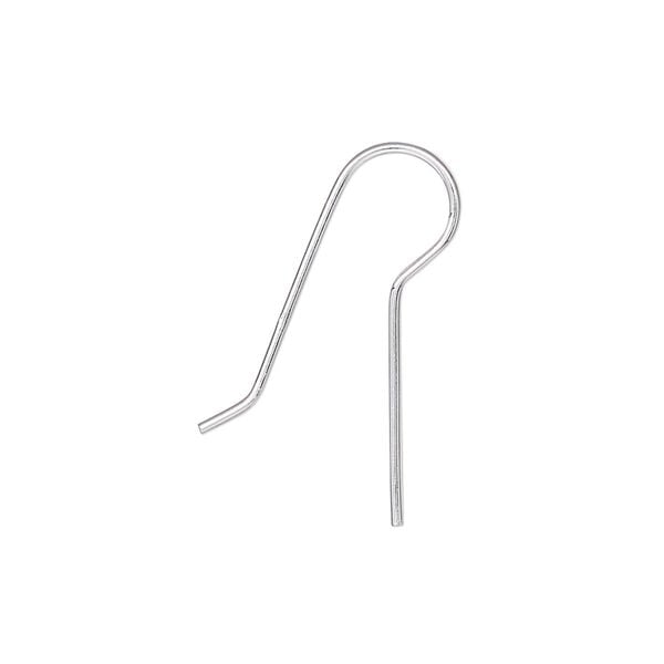 Ear wire fishhook 1pkg2 sterling silver, 22mm / 16mm long shank, 20 gauge 1 pair image number 0