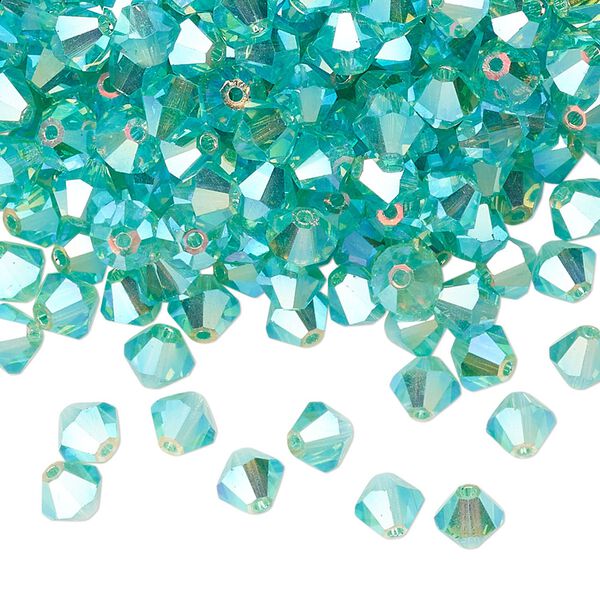 Bead 24pk Caribbean Sea AB 2X, Preciosa Czech crystal 5mm bicone image number 0