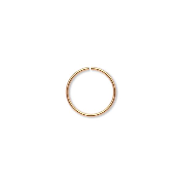 Jump ring, gold-plated brass, 12mm round, 10.4mm inside diameter, 20 gauge. Sold per pkg of 100. image number 0