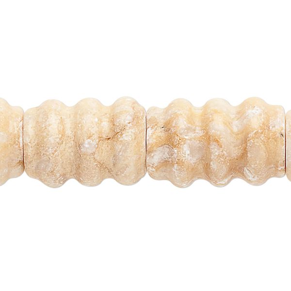 Riverstone 1pkg1, carved tube bead 15.5-16 inch 15x11mm-20x13mm image number 0