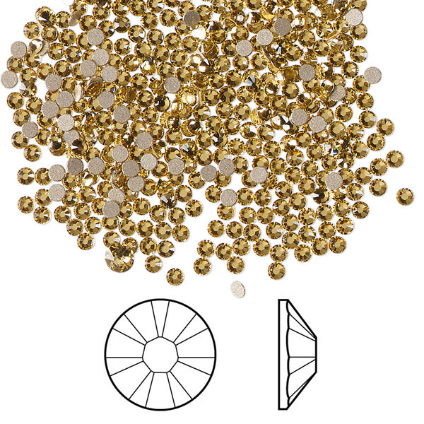Flat back 1440pk dark jonquil foil back, Swarovski® 1.7-1.9mm round SS5 2058 image number 0