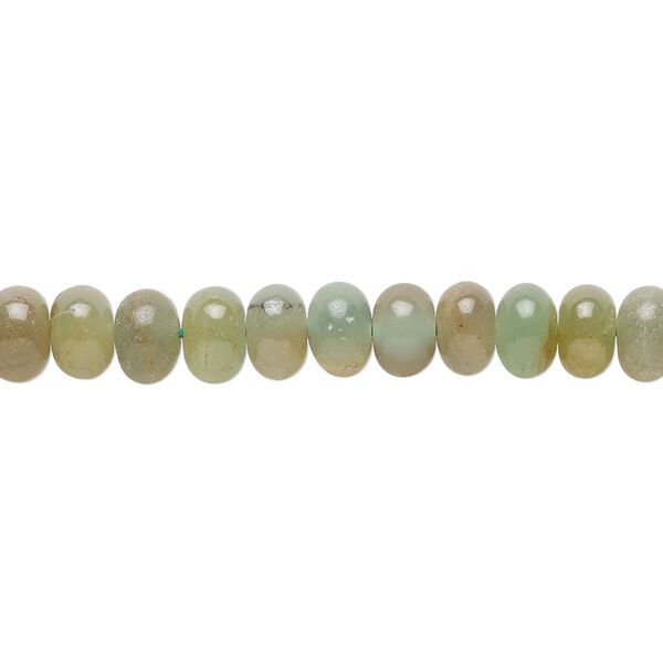 Olive green chalcedony 1pkg1, hand-cut rondelle bead 14 inch 6x4mm-7x5mm image number 0
