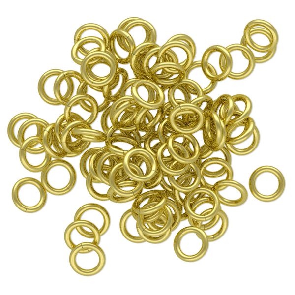 Jump ring, brass, 5.5mm round, 3.5mm inside diameter, 18 gauge. Sold per pkg of 100. image number 0
