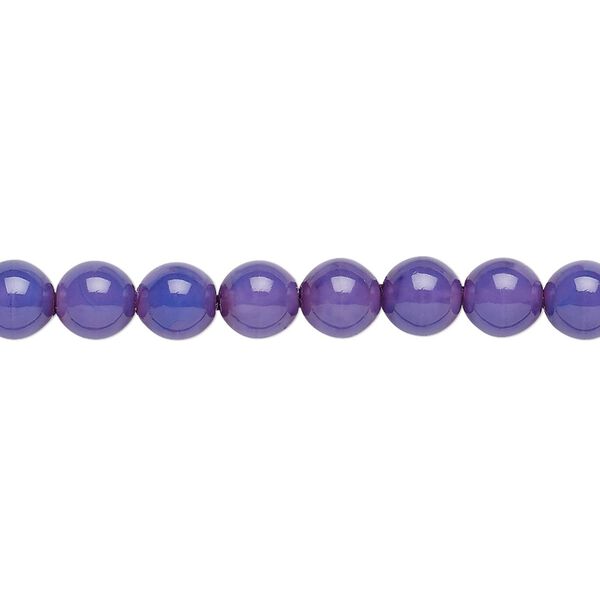 Bead, Czech dipped décor glass druk, purple, 6mm round. Sold per 15-1/2" to 16" strand. image number 0