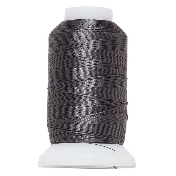 Thread, Purely Silk™, dark grey, size A. Sold per 425-yard spool. image number 0