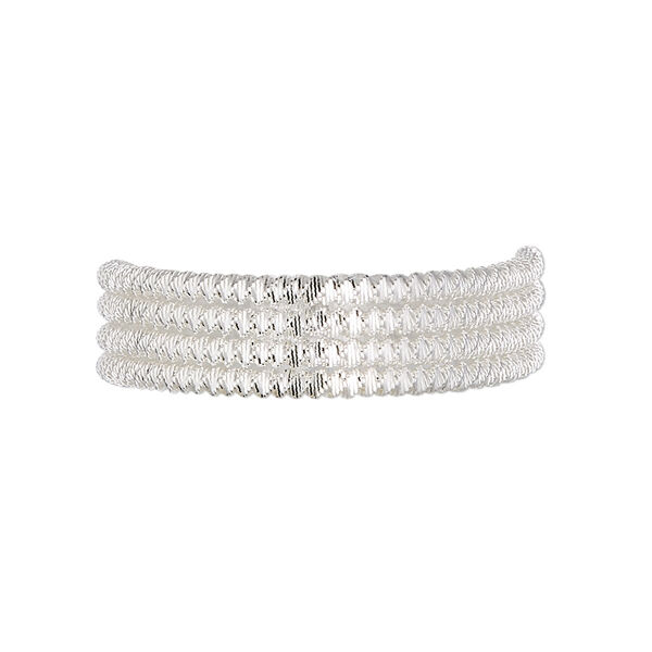French wire, silver-plated copper, 2mm fancy spiral. Sold per approximately 13-1/2 to 15 inch strand. image number 0