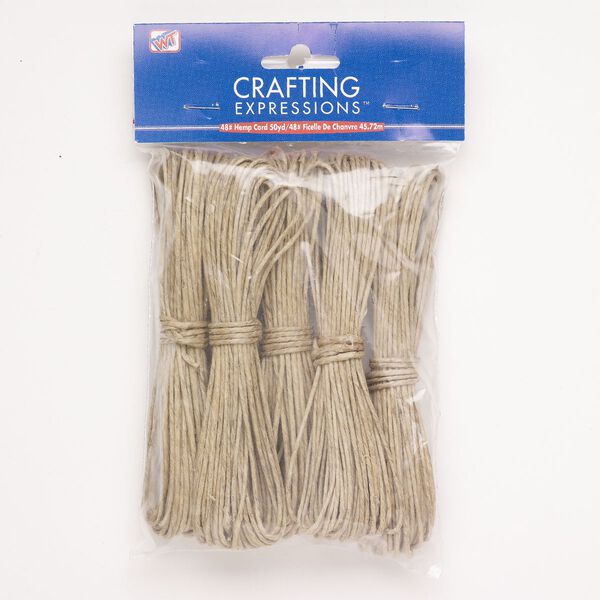 Cord assortment, hemp (natural), pkg/(5) 10-yard sections, 1.5mm, tan. image number 0