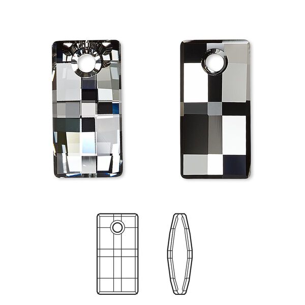 Drop 24pk crystal silver night, Swarovski® 20x10mm pendant urban 6696 image number 0
