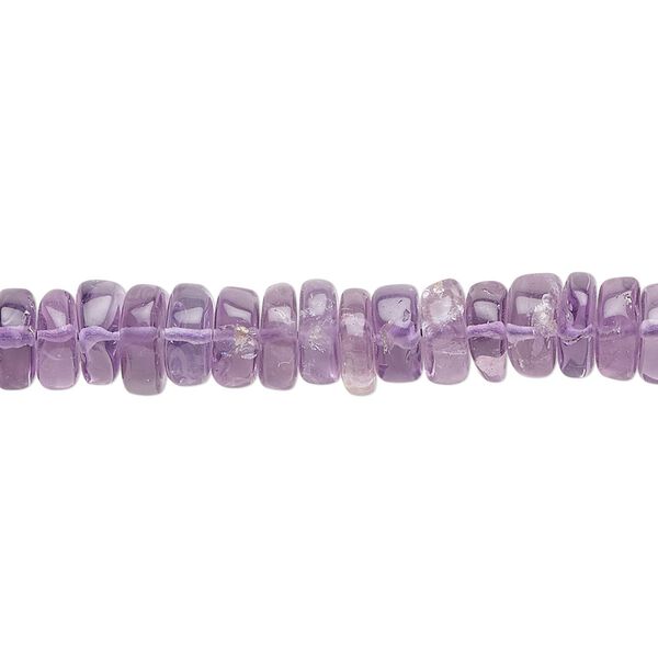 Amethyst 1pkg1, hand-cut rondelle bead natural 15.5-16 inch 7x3mm-11x6mm image number 0