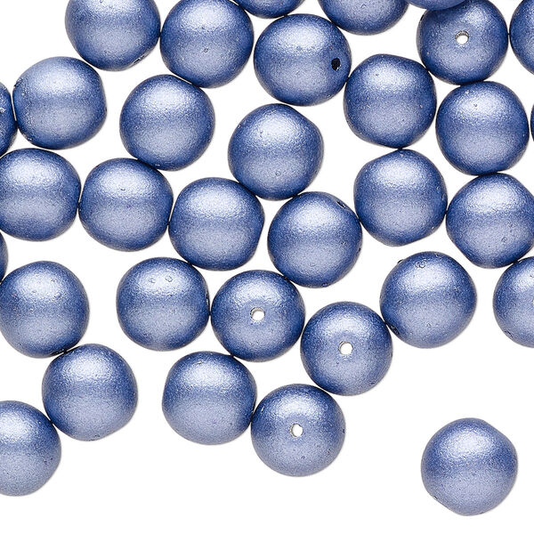Czech Glass 1pkg50, round druk bead dark purple satin 8mm image number 0
