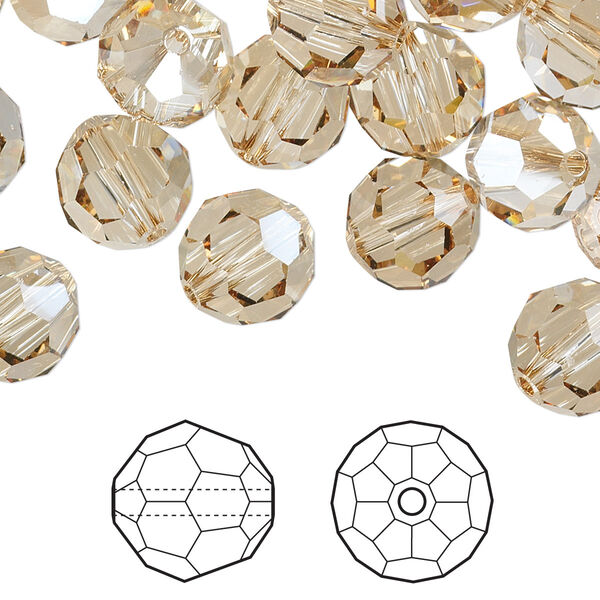 Bead 144pk crystal golden shadow, Swarovski® 10mm round 5000 image number 0
