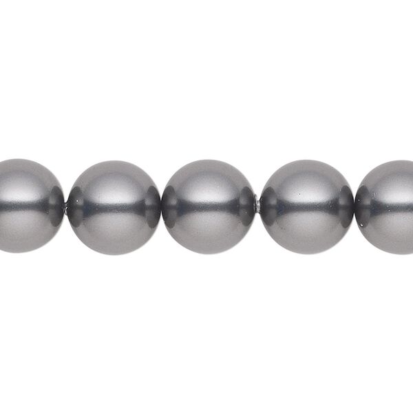 Pearl 25pk dark grey, Crystal Passions® 10mm round 5810 image number 0