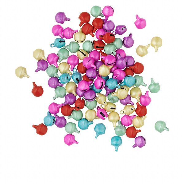 Bell mix, steel, pastel colors, 6mm. Sold per pkg of 100. image number 0