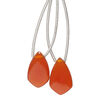 Carnelian 1pkg2, hand-cut top-drilled puffed kite bead 17x10mm image number 0