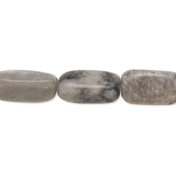 Black / grey marble 1pkg1, rounded square tube bead natural 15 inch 14x7mm-18x9mm image number 0