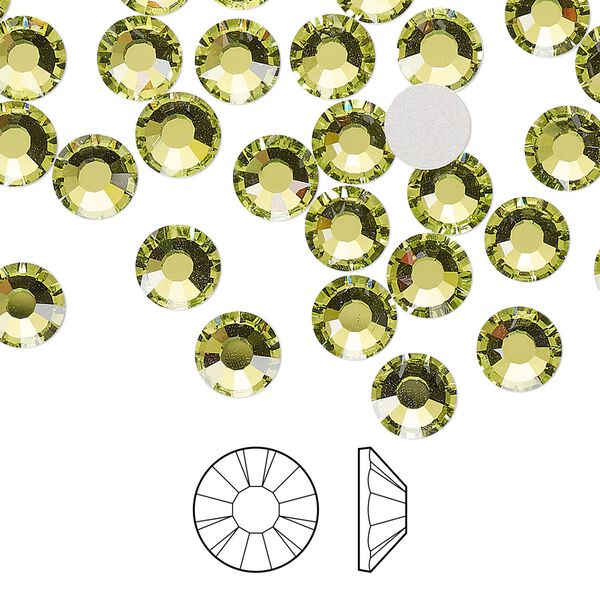 Flat back 288pk limecicle foil back, Preciosa MAXIMA Czech crystal rhinestone 6.3-6.5mm chaton rose round SS30 image number 0