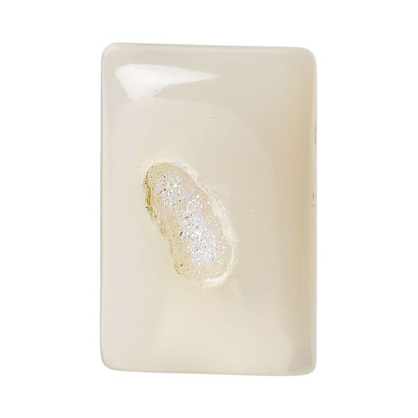 Druzy agate 1pkg1, hand-cut non-calibrated dichroic rectangle cab 35x23mm-39x26mm image number 0