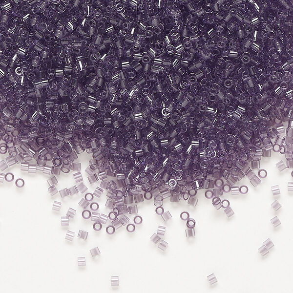 Seed bead, Delica®, glass, pkg/50g, #15 round, transparent amethyst (DBS-1105). image number 0
