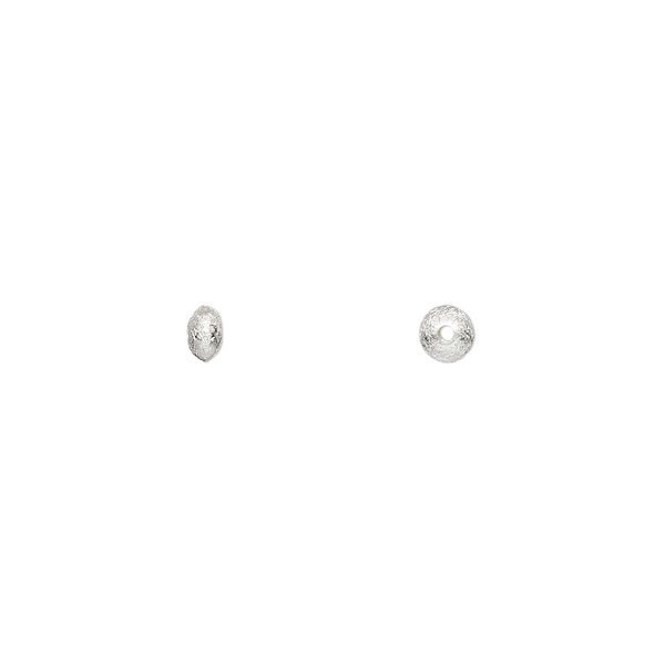 Bead, sterling silver, 3x2mm textured saucer. Sold per pkg of 10. image number 0