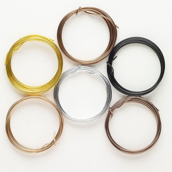 Wire assortment, aluminum, pkg/(6) 1.5m, round, assorted finishes, 16 gauge. image number 0