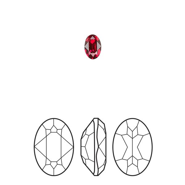 Fancy stone 360pk scarlet foil back, Swarovski® 6x4mm oval 4120 image number 0