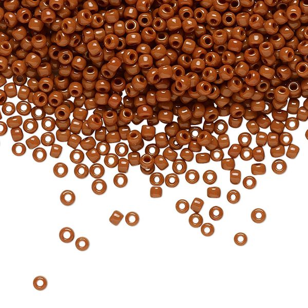 Seed bead, TOHO BEADS®, glass, pkg/7.5g, #11 round, opaque terra cotta (TR-11-46L). image number 0