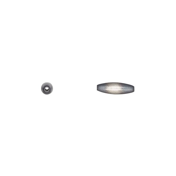 Bead, Navajo pearl style, brushed oxidized sterling silver, 9 x 3mm oval. Sold per pkg of 2. image number 0