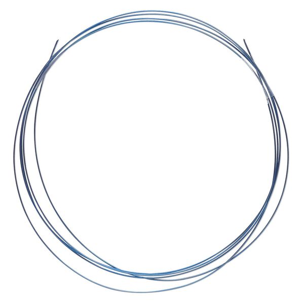 Wire, anodized niobium, dark blue, half-hard, round, 22 gauge. Sold pkg of 5 feet. image number 0