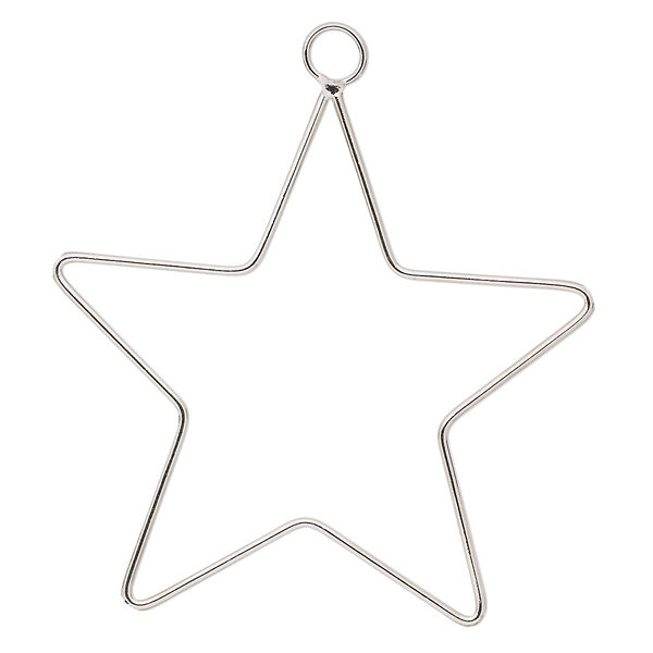 Ornament frame, steel wire, 4-inch star. Sold per pkg of 2. image number 0