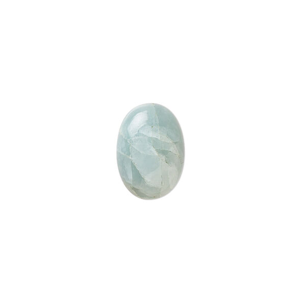 Aquamarine 1pkg1, hand-cut oval cab calibrated 14x10mm image number 0