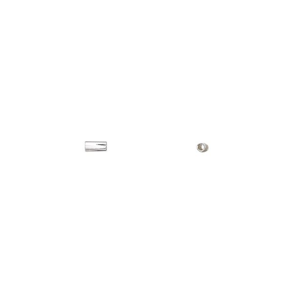 Bead, sterling silver, 4x2mm liquid twisted tube. Sold per 1-troy ounce pkg, approximately 940-1,000 beads. image number 0