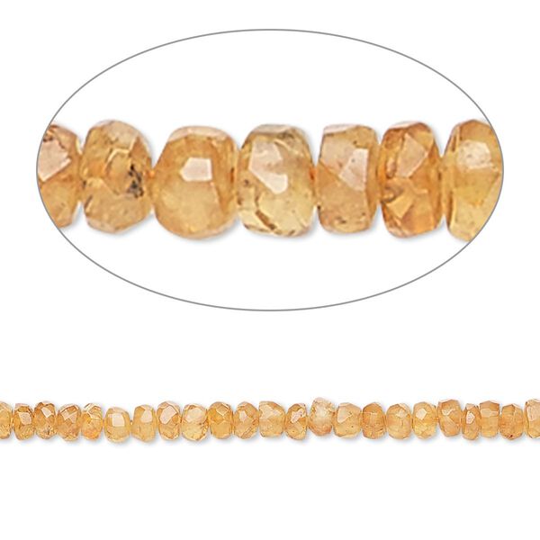 Spessartite garnet 1pkg1, hand-cut faceted rondelle bead natural 8 inch 2x1mm-3x2mm image number 0