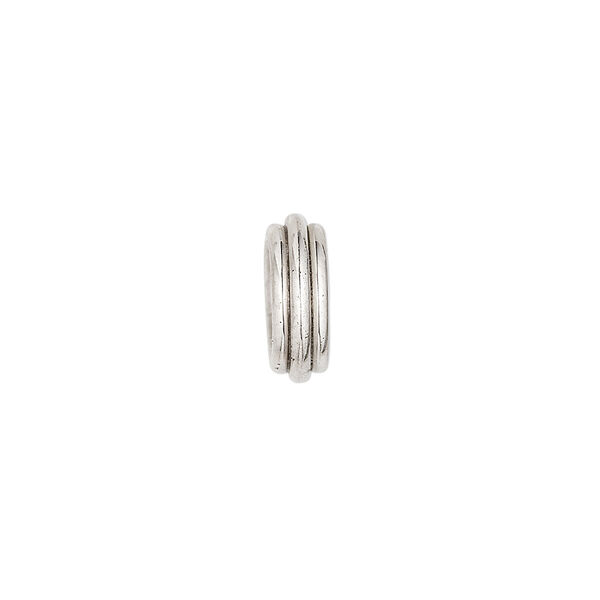 Bead, antiqued sterling silver, 12x4mm fancy rondelle. Sold individually. image number 0